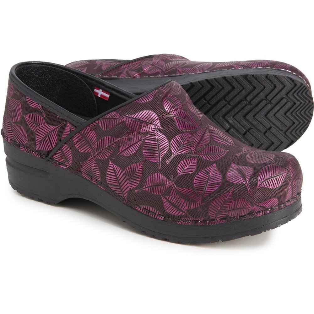 Sanita Hampden Clogs Leather Bordeaux Size 8